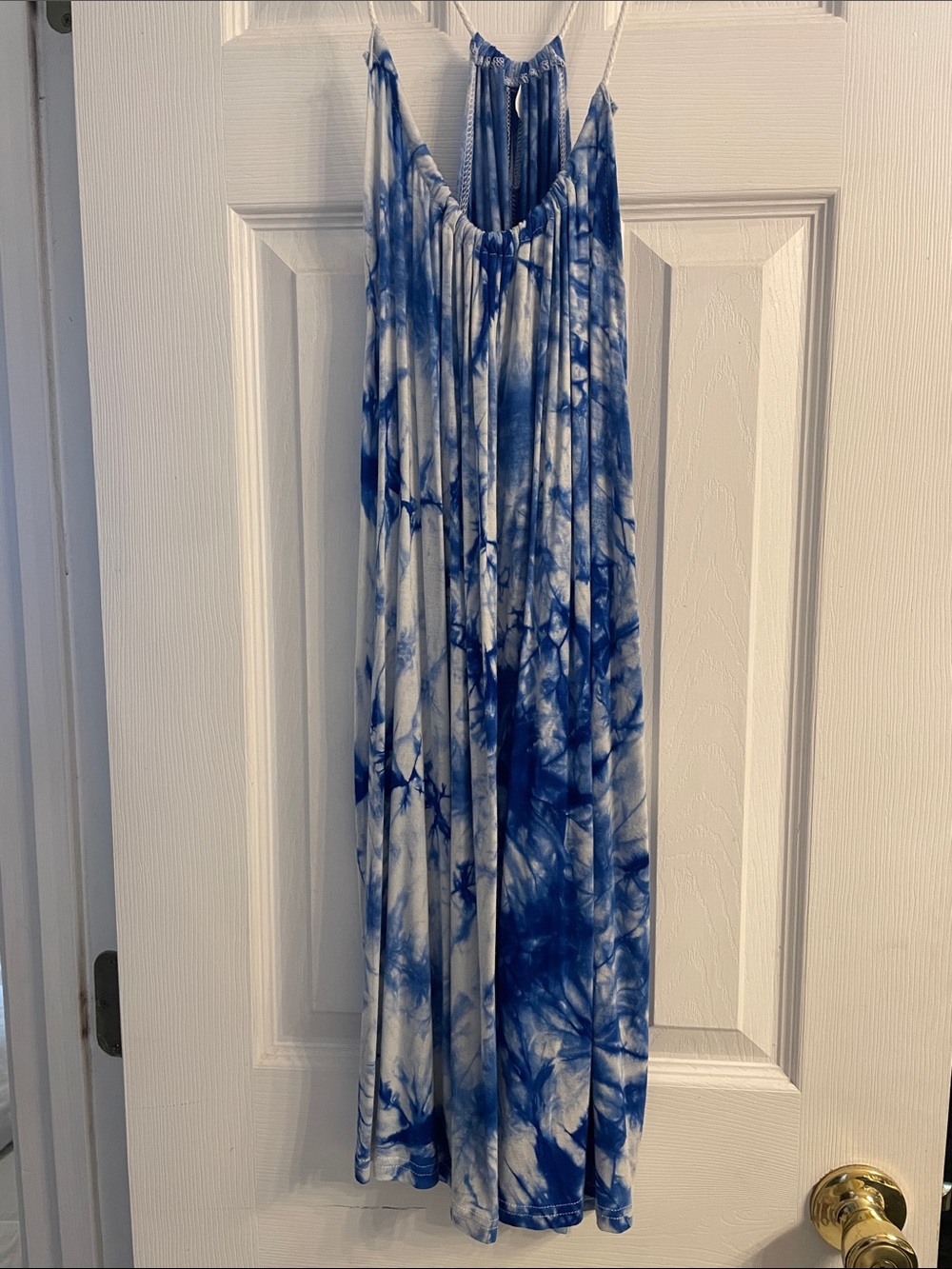 Blue and White Tie-Dye Mini dress - cover up
